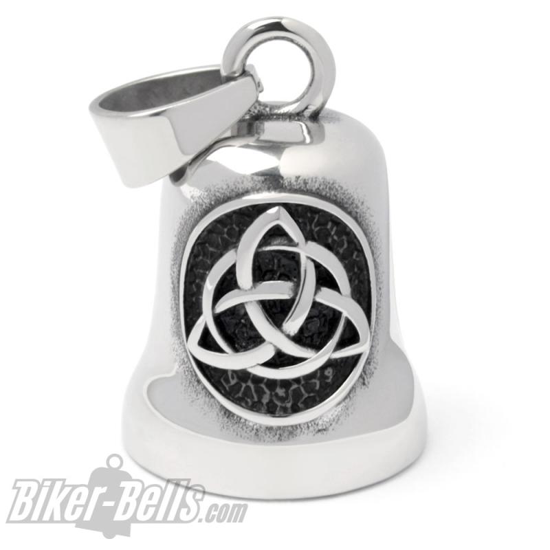 Triqueta Biker-Bell aus Edelstahl Wikinger Ride Bell silber Motorrad Glücksglöckchen